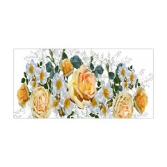 Flowers Roses White Yellow Yoga Headband by Simbadda