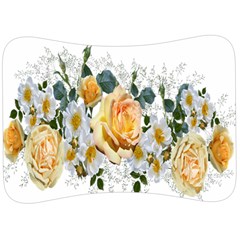 Flowers Roses White Yellow Velour Seat Head Rest Cushion by Simbadda