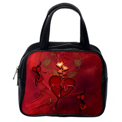 Wonderful Hearts And Rose Classic Handbag (one Side) by FantasyWorld7