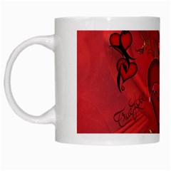 Wonderful Hearts And Rose White Mugs by FantasyWorld7