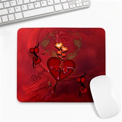 Wonderful Hearts And Rose Large Mousepads by FantasyWorld7