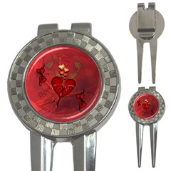 Wonderful Hearts And Rose 3-in-1 Golf Divots by FantasyWorld7