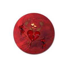 Wonderful Hearts And Rose Magnet 3  (round) by FantasyWorld7