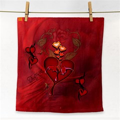 Wonderful Hearts And Rose Face Towel by FantasyWorld7