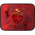 Wonderful Hearts And Rose Double Sided Fleece Blanket (Mini)  35 x27  Blanket Back