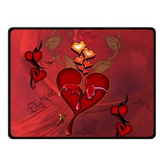 Wonderful Hearts And Rose Fleece Blanket (small) by FantasyWorld7