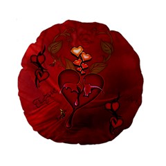 Wonderful Hearts And Rose Standard 15  Premium Round Cushions by FantasyWorld7