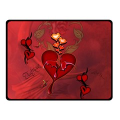 Wonderful Hearts And Rose Double Sided Fleece Blanket (small)  by FantasyWorld7