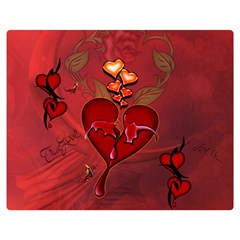 Wonderful Hearts And Rose Double Sided Flano Blanket (medium)  by FantasyWorld7