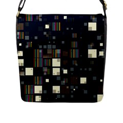 Blocks Pattern Rainbow, Backgrounds Textures Flap Closure Messenger Bag (l) by Simbadda