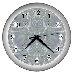 Silky Flowers From The Bohemian Paradise  In Time Wall Clock (silver) by pepitasart