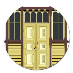 Graphic Door Entry Exterior House Magnet 5  (round) by Simbadda