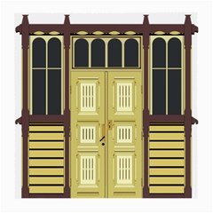 Graphic Door Entry Exterior House Medium Glasses Cloth (2 Sides) by Simbadda