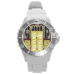 Graphic Door Entry Exterior House Round Plastic Sport Watch (l) by Simbadda