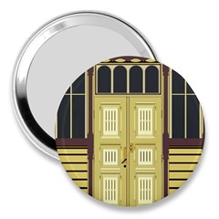 Graphic Door Entry Exterior House 3  Handbag Mirrors by Simbadda