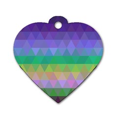 Abstract Texture Triangle Geometric Dog Tag Heart (two Sides)