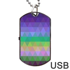 Abstract Texture Triangle Geometric Dog Tag Usb Flash (one Side) by Simbadda