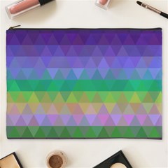 Abstract Texture Triangle Geometric Cosmetic Bag (xxxl) by Simbadda