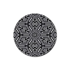 Grid Pattern Backdrop, Backgrounds Textures Rubber Round Coaster (4 Pack)  by Simbadda