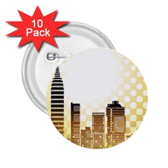 Life Urban City Scene Building 2 25  Buttons (10 Pack)  by Simbadda