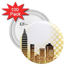 Life Urban City Scene Building 2 25  Buttons (100 Pack)  by Simbadda