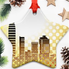 Life Urban City Scene Building Star Ornament (two Sides) by Simbadda