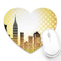 Life Urban City Scene Building Heart Mousepads by Simbadda