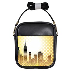 Life Urban City Scene Building Girls Sling Bag by Simbadda