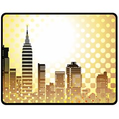 Life Urban City Scene Building Fleece Blanket (medium)  by Simbadda