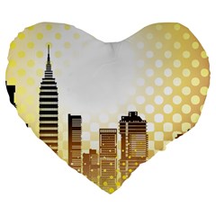 Life Urban City Scene Building Large 19  Premium Heart Shape Cushions by Simbadda