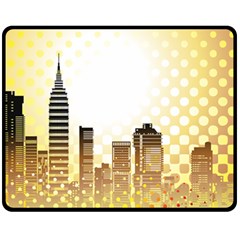 Life Urban City Scene Building Double Sided Fleece Blanket (medium)  by Simbadda