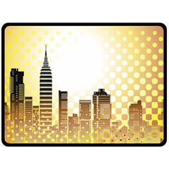 Life Urban City Scene Building Double Sided Fleece Blanket (large)  by Simbadda