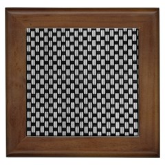 Fabric Black And White Material Framed Tile by Simbadda