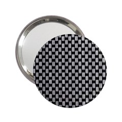 Fabric Black And White Material 2 25  Handbag Mirrors by Simbadda