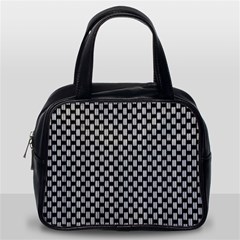 Fabric Black And White Material Classic Handbag (one Side) by Simbadda