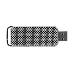 Fabric Black And White Material Portable Usb Flash (one Side) by Simbadda