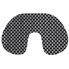 Fabric Black And White Material Travel Neck Pillow by Simbadda