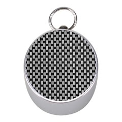 Fabric Black And White Material Mini Silver Compasses by Simbadda