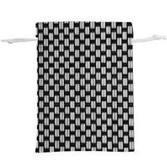 Fabric Black And White Material  Lightweight Drawstring Pouch (xl) by Simbadda