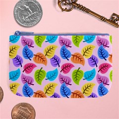 Background Abstract Leaves Color Large Coin Purse by Simbadda