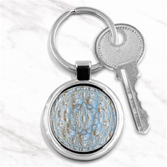 Mandala Floral Line Art Decorative Key Chain (round) by Simbadda