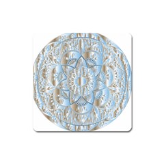 Mandala Floral Line Art Decorative Square Magnet by Simbadda