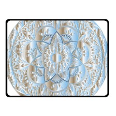 Mandala Floral Line Art Decorative Double Sided Fleece Blanket (small)  by Simbadda