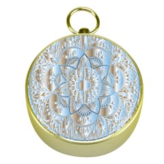 Mandala Floral Line Art Decorative Gold Compasses by Simbadda