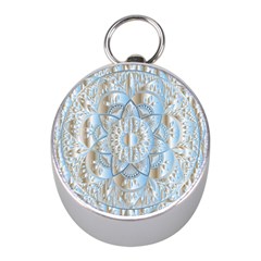 Mandala Floral Line Art Decorative Mini Silver Compasses by Simbadda