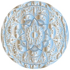 Mandala Floral Line Art Decorative Wooden Bottle Opener (round)