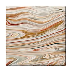 Brown And Yellow Abstract Painting Tile Coaster by Simbadda