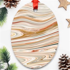 Brown And Yellow Abstract Painting Ornament (oval) by Simbadda