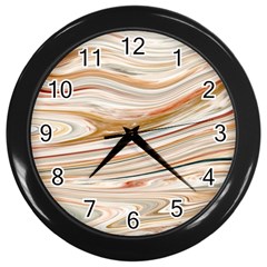 Brown And Yellow Abstract Painting Wall Clock (black) by Simbadda