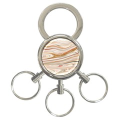 Brown And Yellow Abstract Painting 3-ring Key Chain